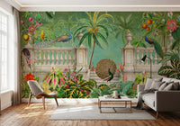 Vintage Peacock Palace Tropical Garden Wall Mural Wall Mural