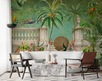 Vintage Peacock Palace Tropical Garden Wall Mural Wall Mural