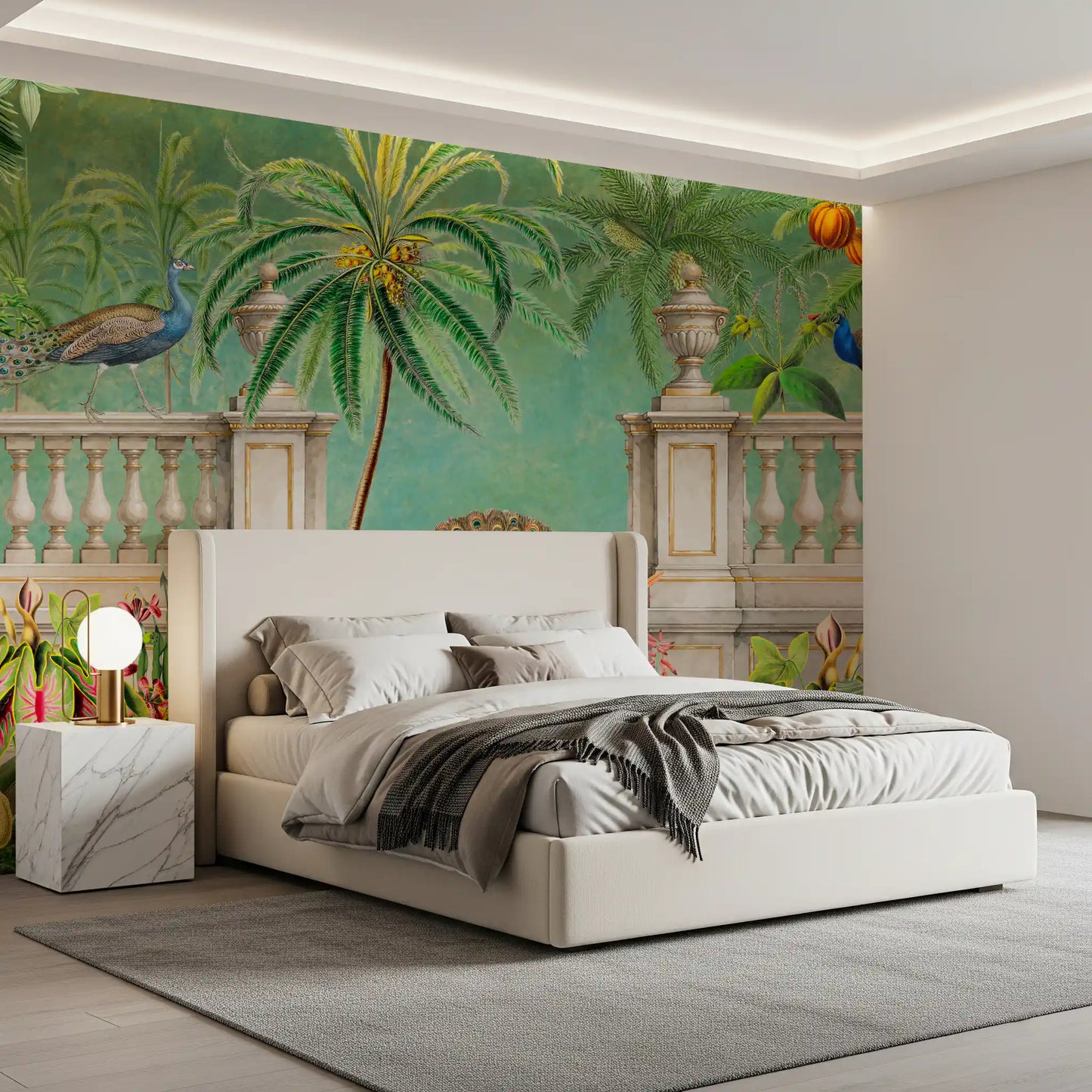 Vintage Peacock Palace Tropical Garden Wall Mural Wall Mural