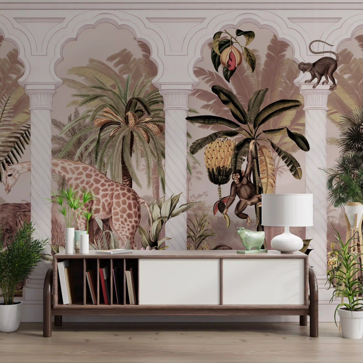 Mughal Colonnade Safari Jungle Wallpaper Wall Mural