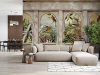 Vintage Parrot Arches Wall Mural Wall Mural
