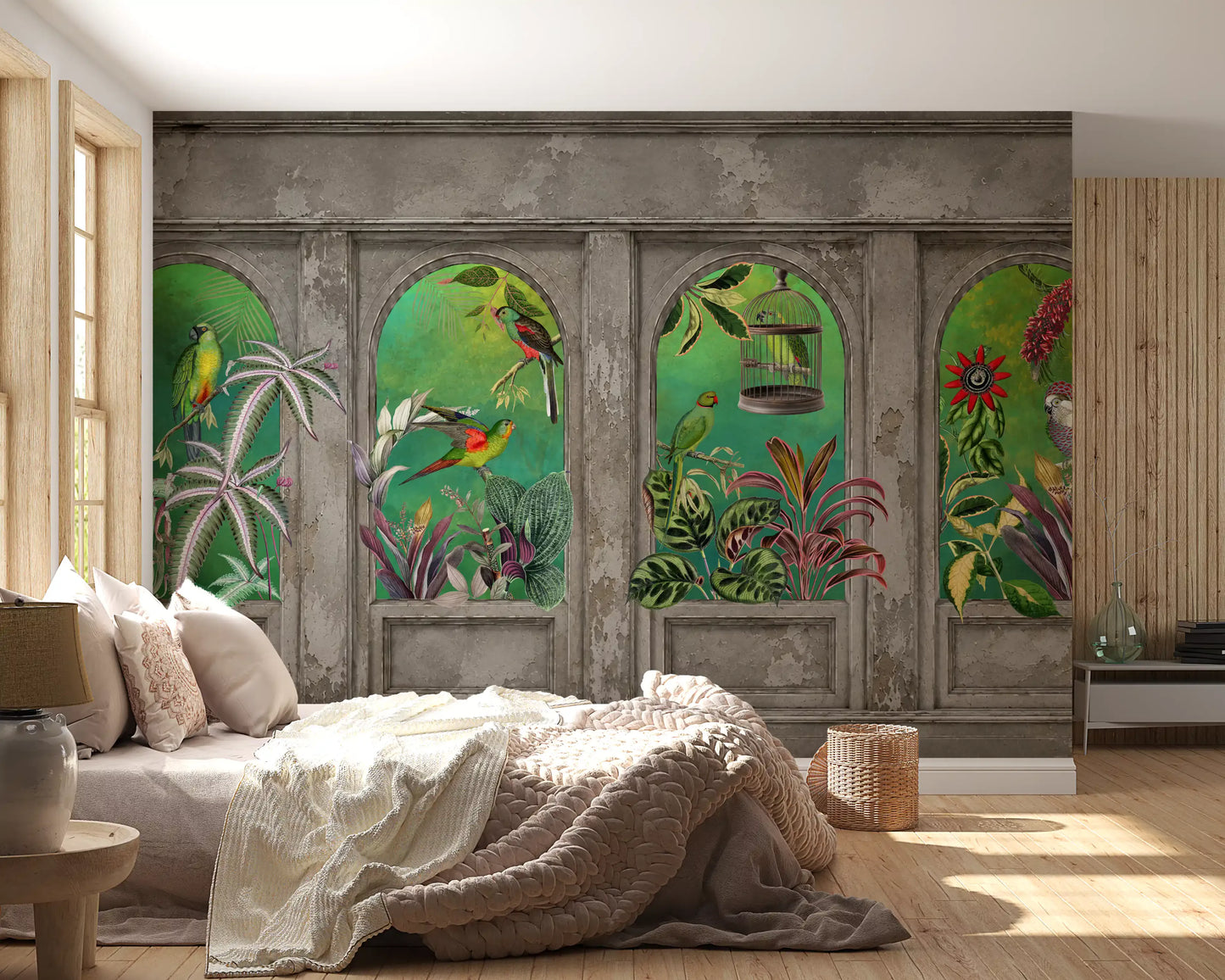 Vintage Tropical Arches Wallpaper Wall Mural