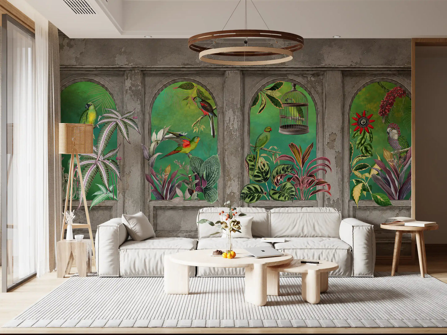 Vintage Tropical Arches Wallpaper Wall Mural