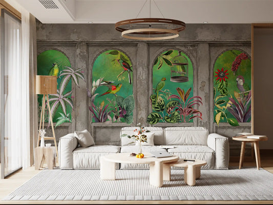 Vintage Tropical Arches Wall Mural