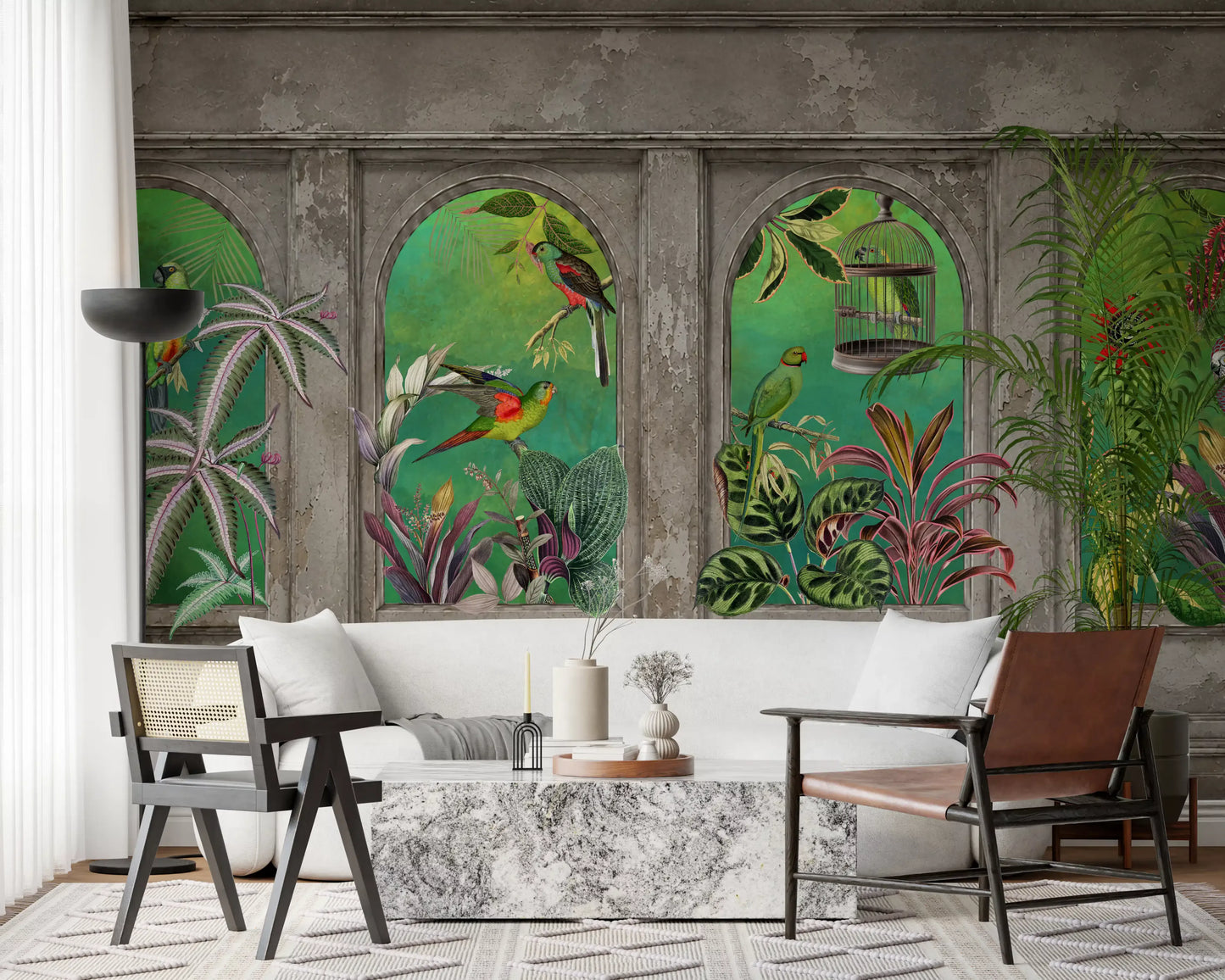 Vintage Tropical Arches Wallpaper Wall Mural
