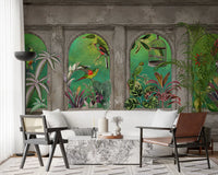 Vintage Tropical Arches Wallpaper Wall Mural