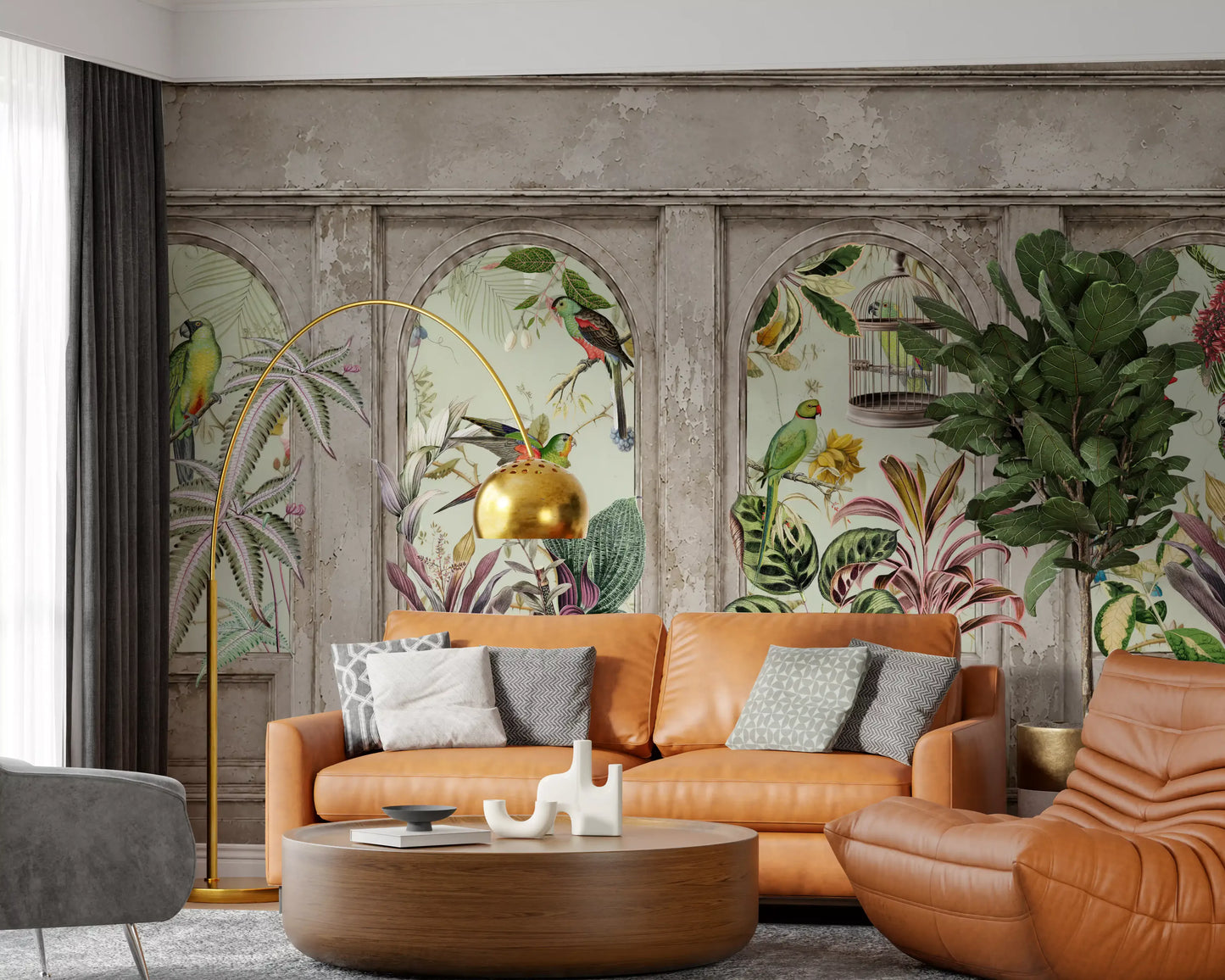 Exotic Aviary Archway Wall Mural Wall Mural