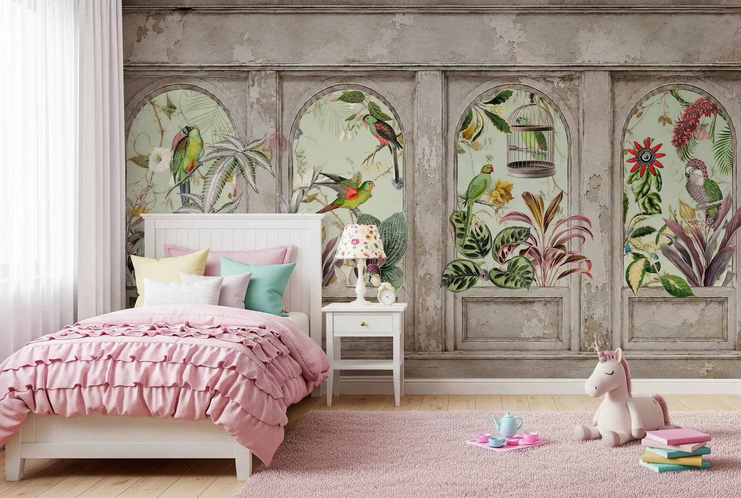 Exotic Aviary Archway Wall Mural Wall Mural