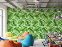Monstera watercolor  in green Wallpaper⁠