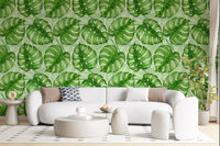 Monstera watercolor  in green Wallpaper⁠