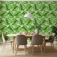 Monstera watercolor  in green Wallpaper⁠
