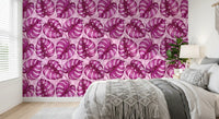 Monstera watercolor in purple Wallpaper⁠