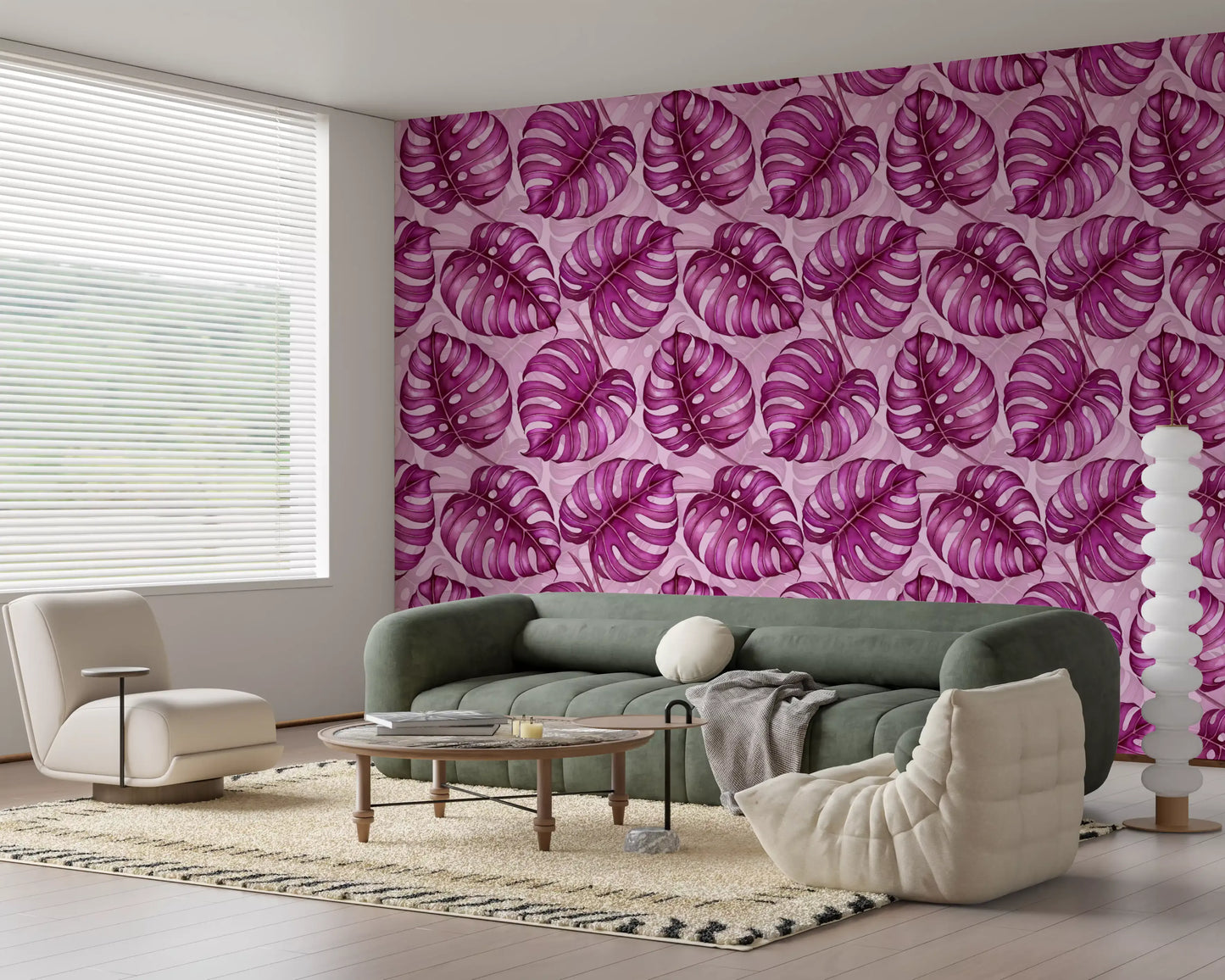 Monstera watercolor in purple Wallpaper⁠