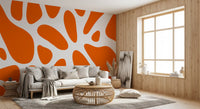 Retro Tangerine Flow Abstract Wall Mural