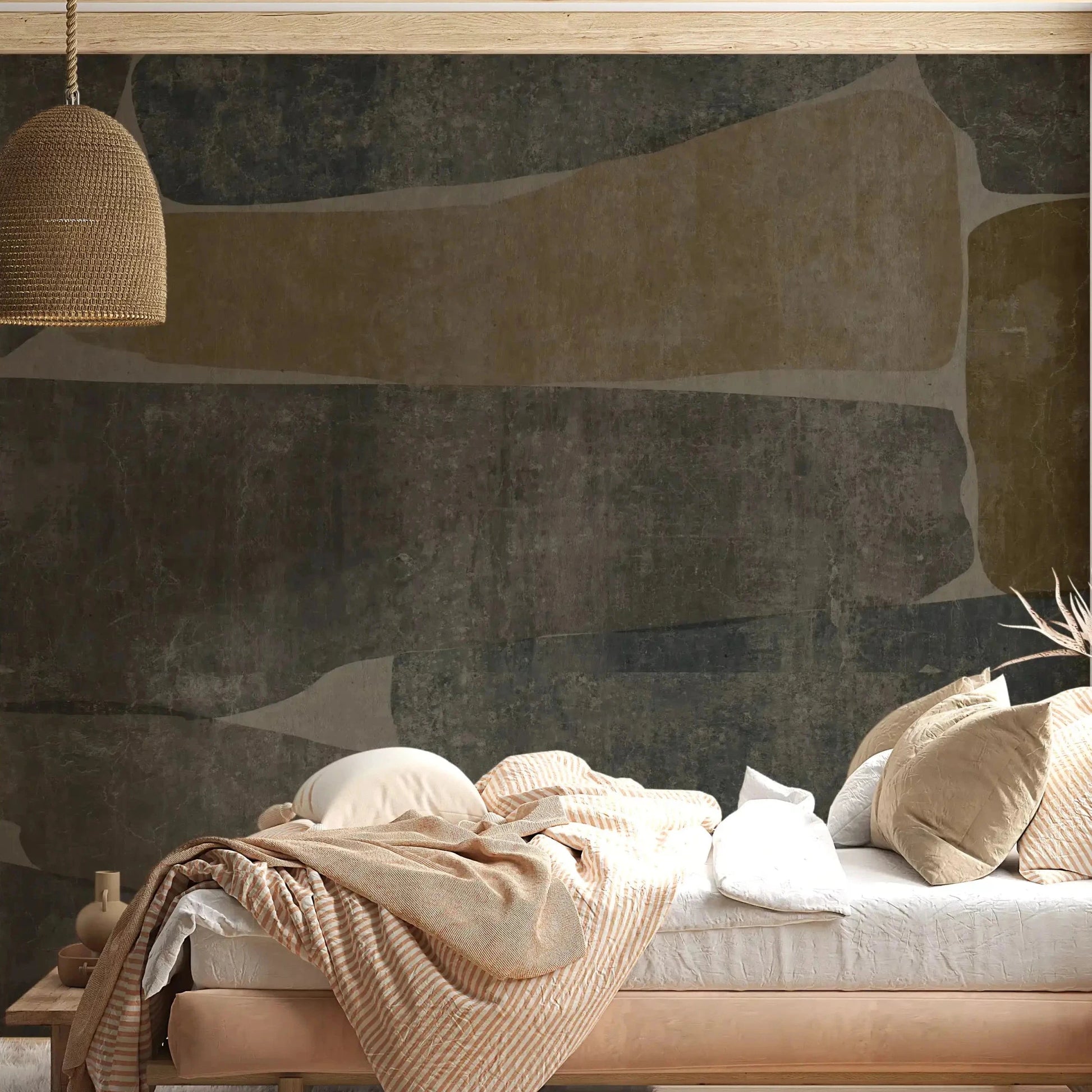 Earthy stone slabs on a Bedroom wall mural, GD10811
