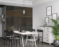 Warm ochre meets deep charcoal on a stone slab wall mural, GD10811
