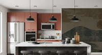 A low round sun rests near the horizon in the Wabi-Sabi wall mural GD10812

