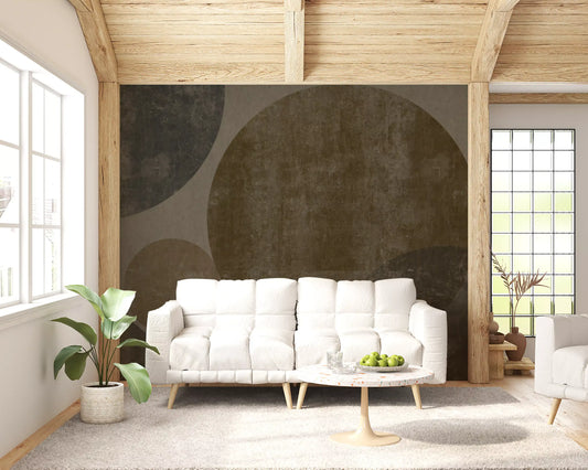 Industrial Concrete Spheres Geometric Wall Mural