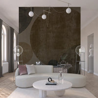 Overlapping circles lift a Living room in the Industrial Concrete wall mural, GD10813