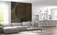 A concrete sphere pattern calms a Kitchen and living room , Industrial Geometric wall mural, GD10813
