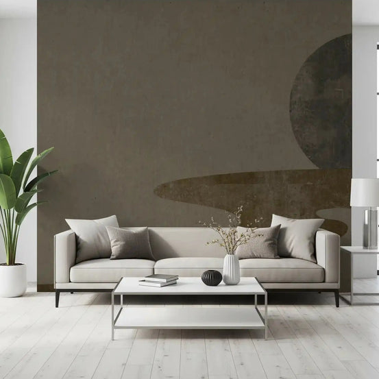 Living room calmed by the Zen Dusk Wabi-Sabi wall mural GD10814
