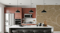 Curved lines split the clusters of this Organic Cell wall mural, GD10815
