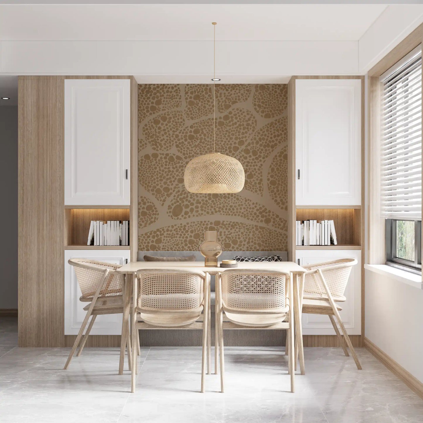 Small dots pack each cell on the Pebble Textured wall mural, GD10815
