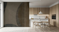 Curved shapes cross a grainy arcs wall mural, GD10816

