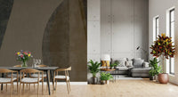 Sweeping arcs curve along a Living -dining area wall mural, GD10816