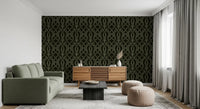 Midnight Ivy Interlaced Vine Botanical Pattern Wallpaper⁠