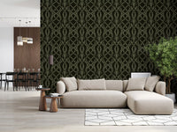 Midnight Ivy Interlaced Vine Botanical Pattern Wallpaper⁠