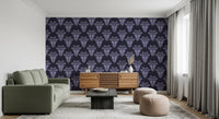 Moody Midnight Violet Botanical Wallpaper Wallpaper⁠