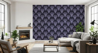 Moody Midnight Violet Botanical Wallpaper Wallpaper⁠