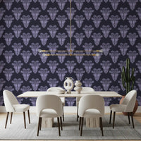 Moody Midnight Violet Botanical Wallpaper Wallpaper⁠