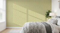 Soft Sage and Blush Pink Botanical Ogee Wallpaper Wallpaper⁠