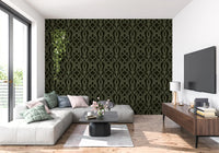 Midnight Sage Interlocking Vine Wallpaper Wallpaper⁠