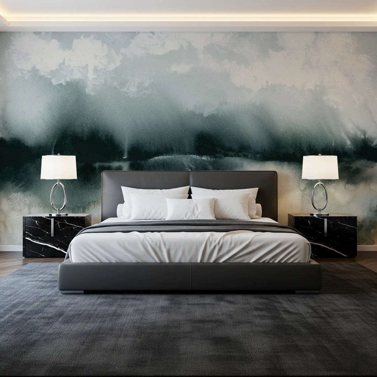 Whispering Mist Watercolor Landscape Wall Mural