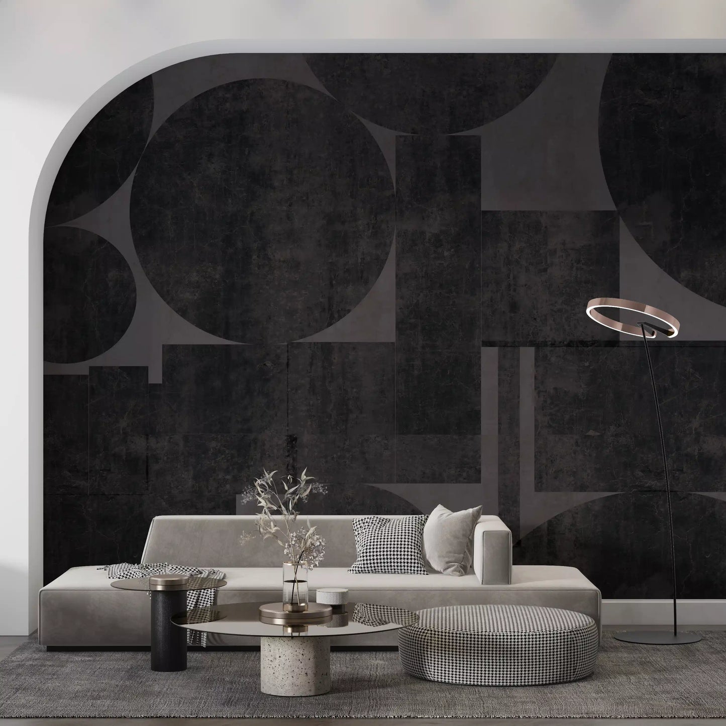 Industrial Charcoal Geometric Wall Mural Wall Mural