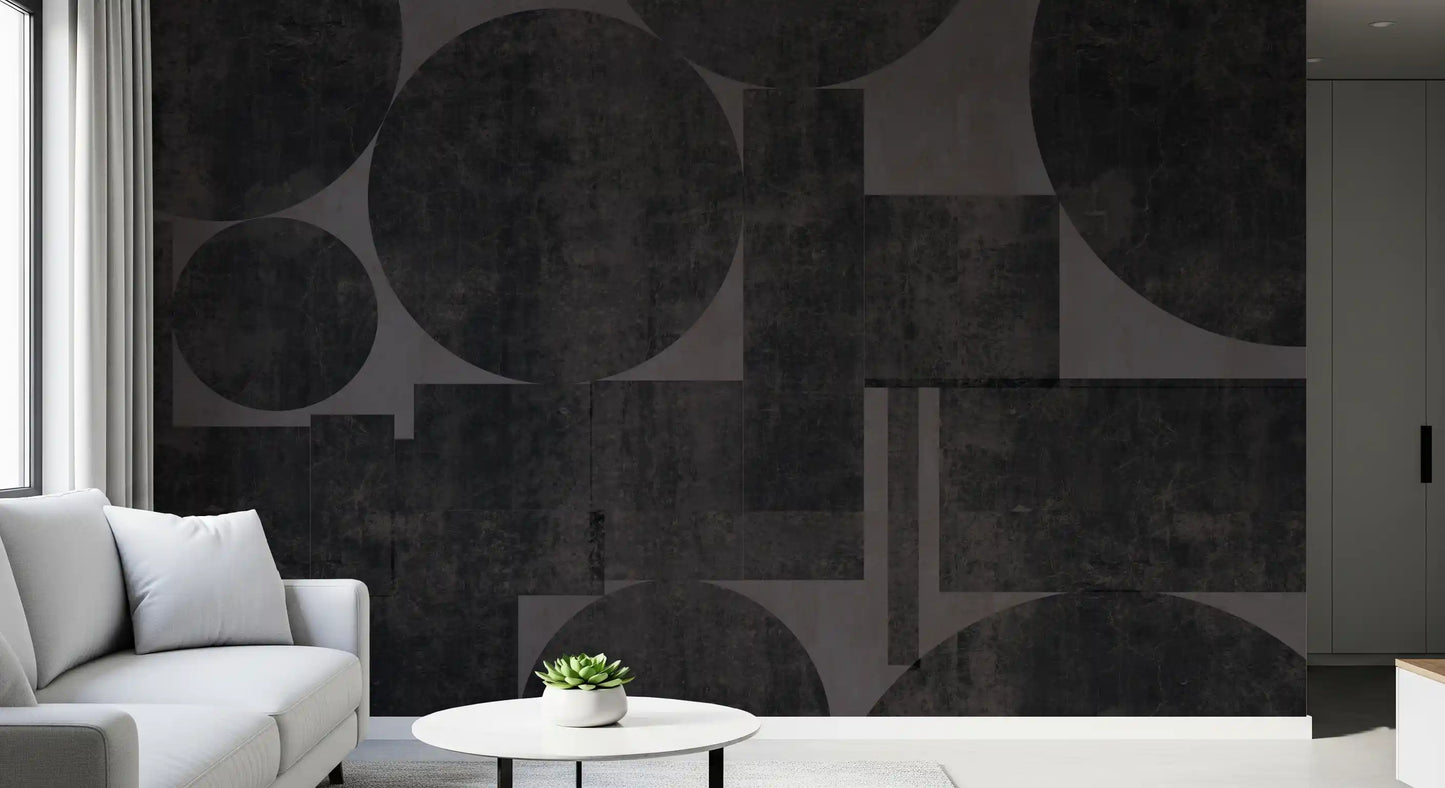 Industrial Charcoal Geometric Wall Mural Wall Mural