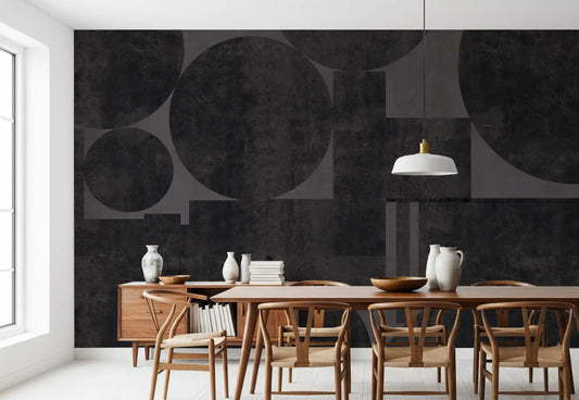 Industrial Charcoal Geometric Wall Mural
