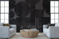 Industrial Charcoal Geometric Wall Mural Wall Mural