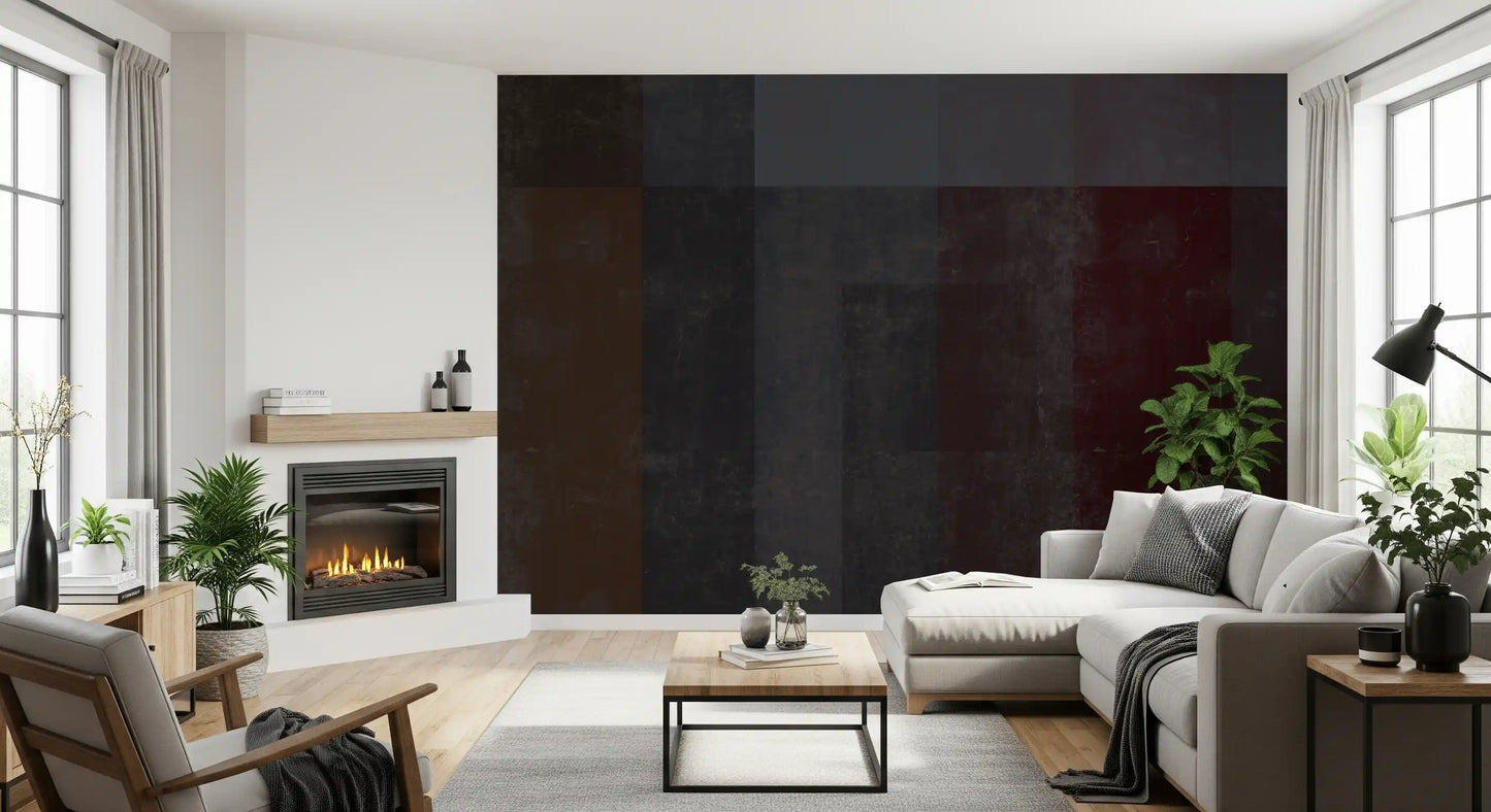 Moody Geometric Block Industrial Wallpaper Wall Mural