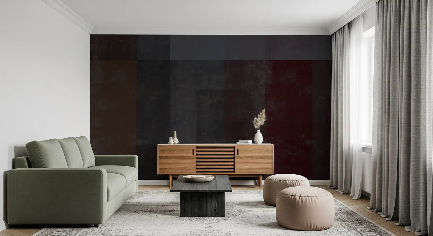Crimson and Charcoal Plaster Wall Decor Wall Mural