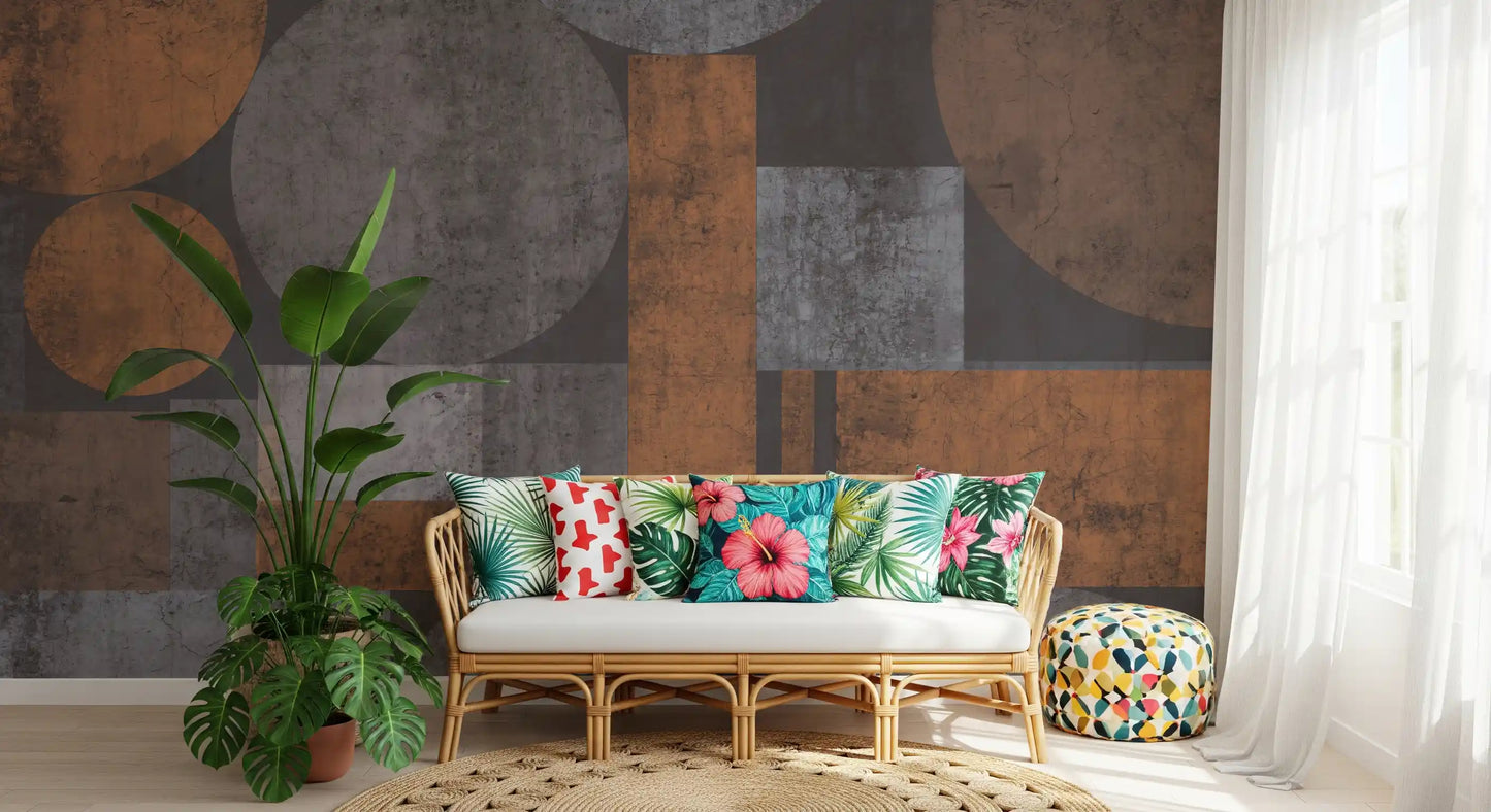 Brutalist Shapes Textured Abstract Wallpaper Wall Mural