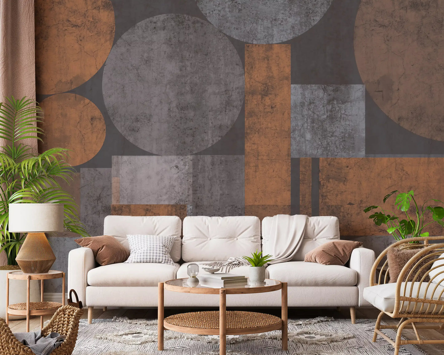 Brutalist Shapes Textured Abstract Wallpaper Wall Mural