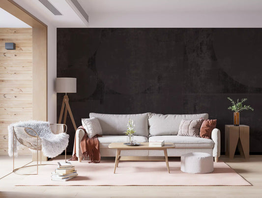 Industrial Charcoal Abstract Shapes Wall Mural