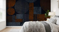 Earthy Geometrics Textured Circles Wall Mural