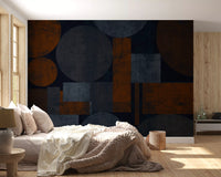 Earthy Geometrics Textured Circles Wall Mural