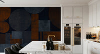 Earthy Geometrics Textured Circles Wall Mural