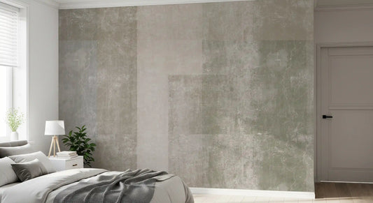 Muted Geometric Concrete Panels Wall Mural